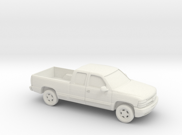 1/87 2000 Chevrolet Silverado Extended Cab in White Natural Versatile Plastic