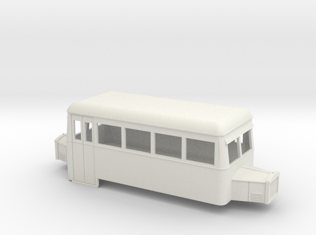 009 cheap & easy double ended railcar with bonnets in White Natural Versatile Plastic