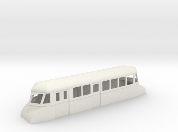 009 bogie "Flying Banana" railcar with luggage com in White Natural Versatile Plastic