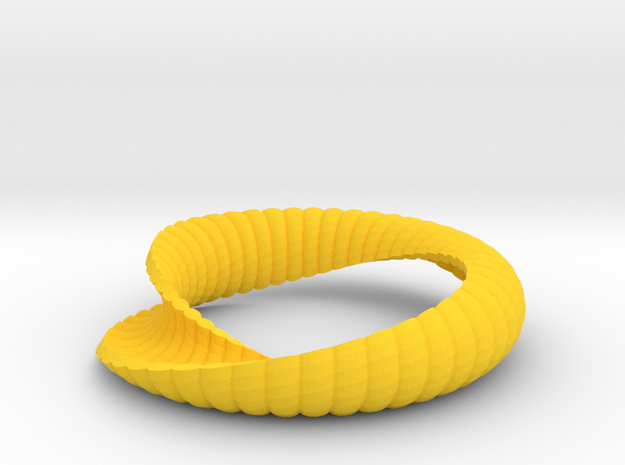 Curvilinear Shell Bracelet in Yellow Processed Versatile Plastic
