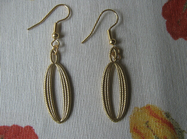 Coil 96 1 Earrings in Natural Brass
