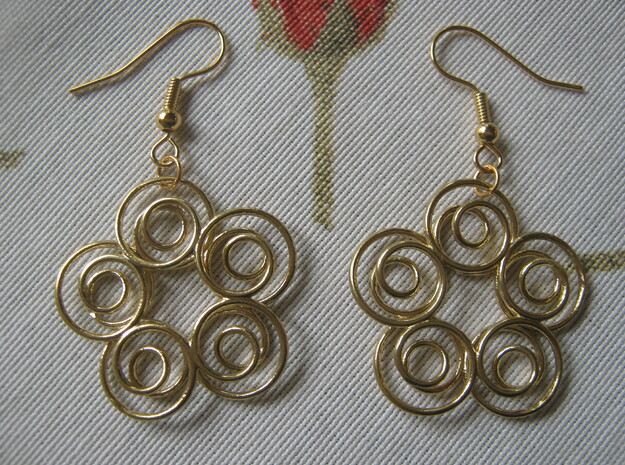 Five-Coil Earrings in Natural Brass