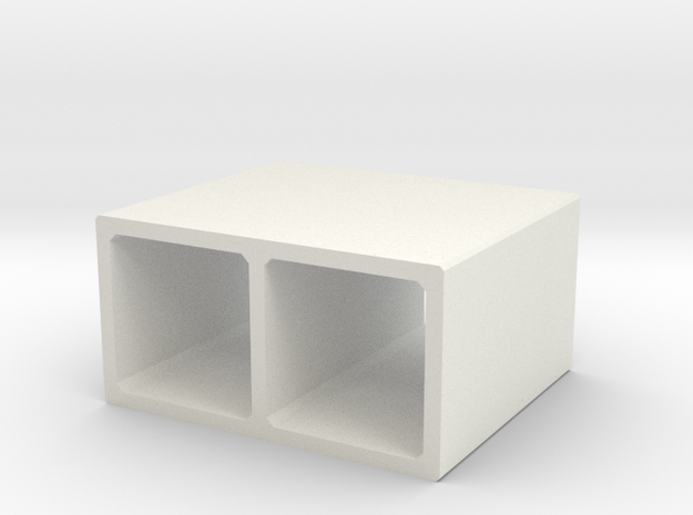 N/H0 Box Culvert Double Tube (size 1) in White Natural Versatile Plastic