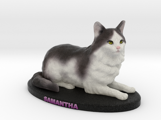 Custom Cat Figurine - Samantha in Full Color Sandstone