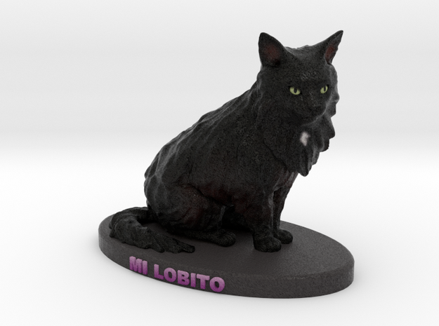 Custom Cat Figurine - Lobo in Full Color Sandstone