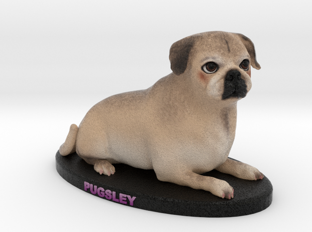 Custom Dog Figurine - Pugsley in Full Color Sandstone