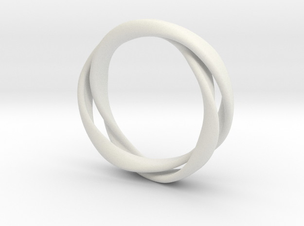 3-Twist Ring in White Natural Versatile Plastic