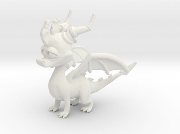 Spyro the Dragon in White Natural Versatile Plastic