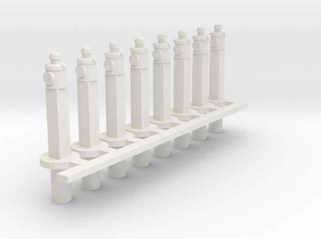Clearance Posts with Lamps HO X 8 in White Natural Versatile Plastic