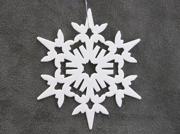 Wings Snowflake - Flat in White Natural Versatile Plastic