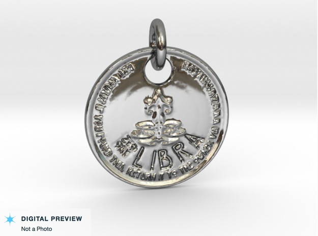 ZWOOKY Style 206 - pendant zodiac - Libra in Fine Detail Polished Silver