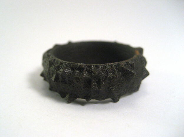 Facets Ring (Size 7) in Matte Black Steel