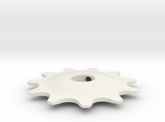 Pulley 11t for RD, hollow (lower pulley) in White Natural Versatile Plastic