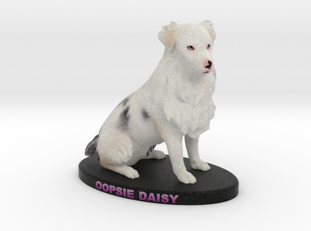 Custom Dog Figurine - Oopsie Daisy in Full Color Sandstone