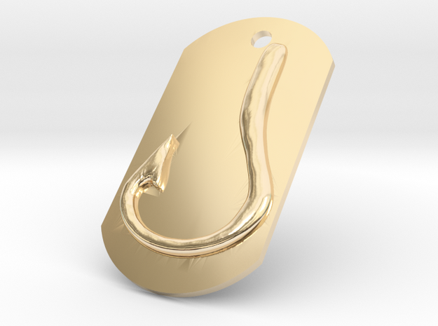 Dogtag-Fishing in 14K Yellow Gold