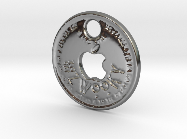 ZWOOKY Style 116 Sample - keychain Apple fan in Fine Detail Polished Silver