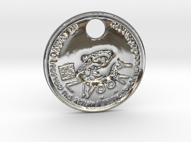 ZWOOKY Style 97 Sample - keychain shark in Fine Detail Polished Silver