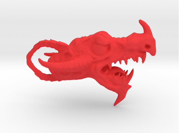 Dragon head pendant in Red Processed Versatile Plastic