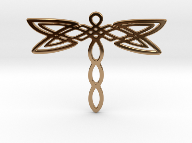 Dragonfly pendant in Polished Brass