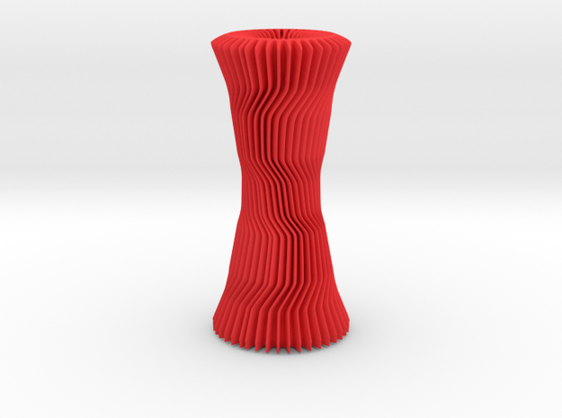 Vase     in Red Processed Versatile Plastic