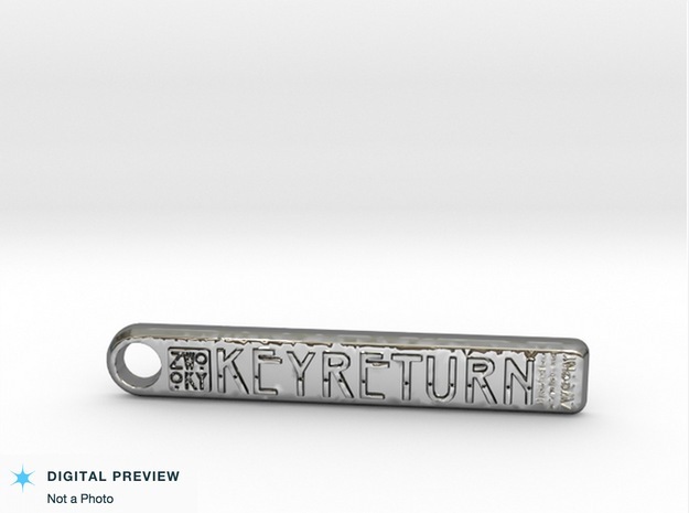 ZWOOKY Style 131 Sample - keychain keyreturn  in Fine Detail Polished Silver