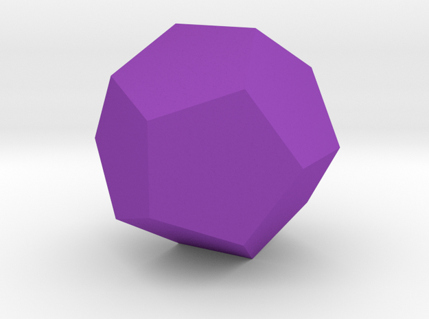 Dodecahedron in Purple Processed Versatile Plastic