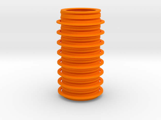 Disc Vase in Orange Processed Versatile Plastic
