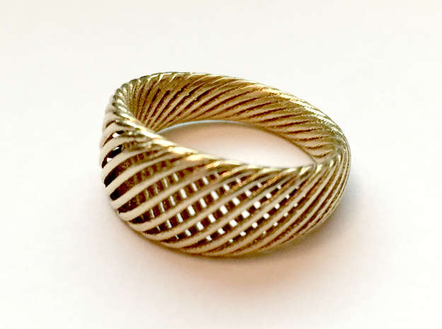 Twisted Ring - Size 4 in Natural Brass