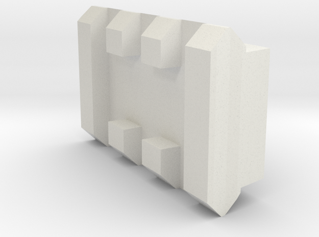 3 Slots Rail With Center Slot in White Natural Versatile Plastic
