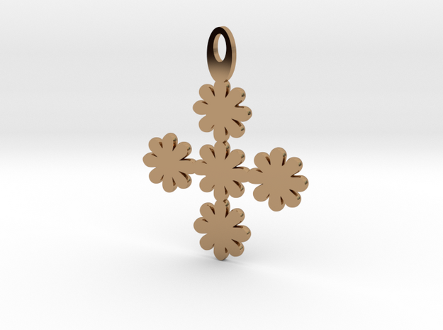 Flower pendant in Polished Brass