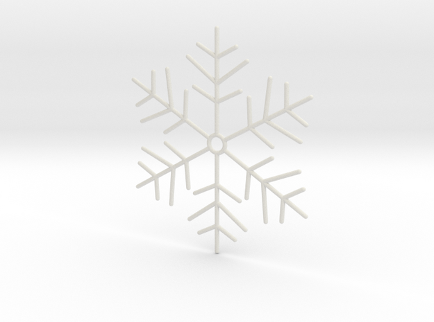 Snowflake Pendant 4 in White Natural Versatile Plastic