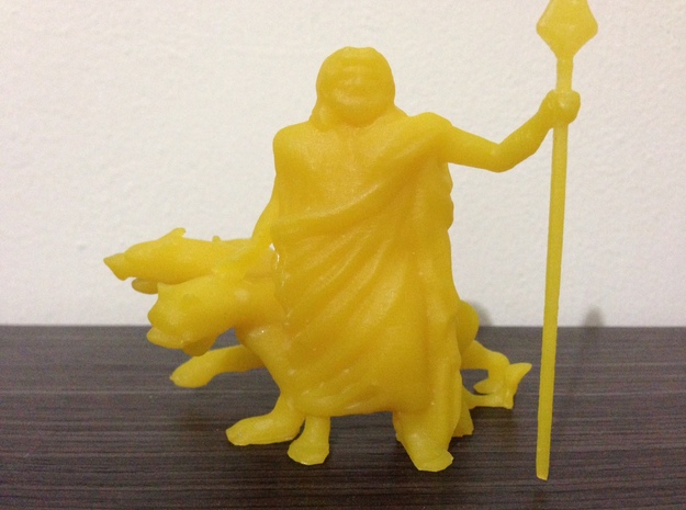 Hades with Cerberus in Yellow Processed Versatile Plastic