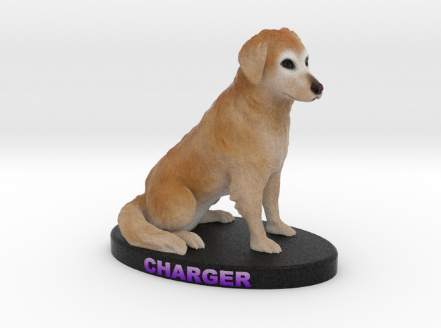 Custom Dog Figurine - Charger in Full Color Sandstone