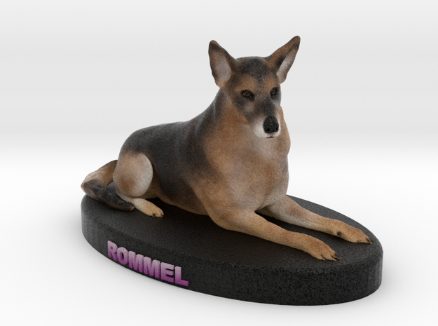 Custom Dog Figurine - Rommel in Full Color Sandstone