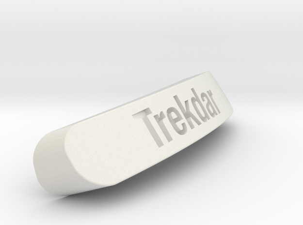 Trekdar Nameplate for SteelSeries Rival in White Natural Versatile Plastic