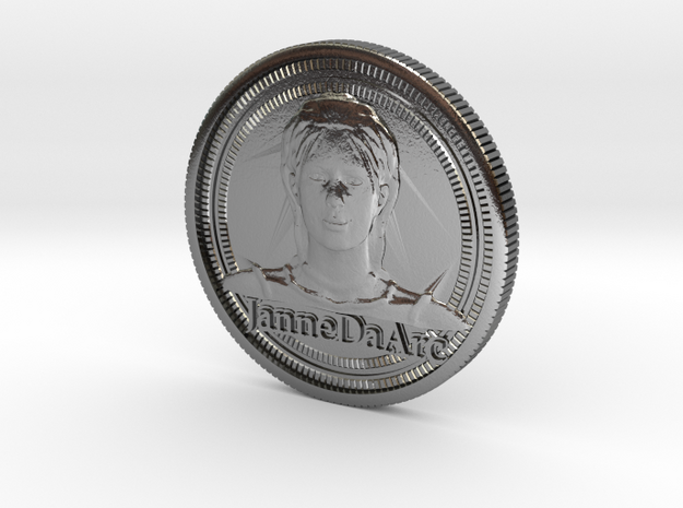 Jehanne Darc coin in Polished Silver