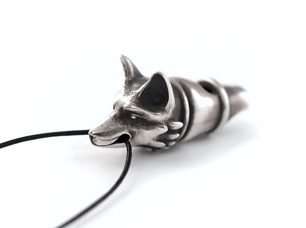 Silver Fox Whistle in Polished Silver