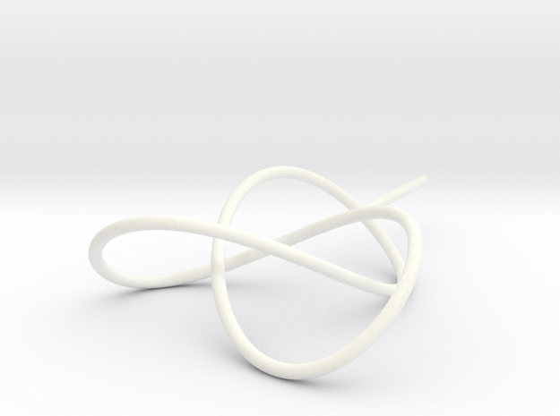 Trefoil Knot for Soap Experiments in White Processed Versatile Plastic