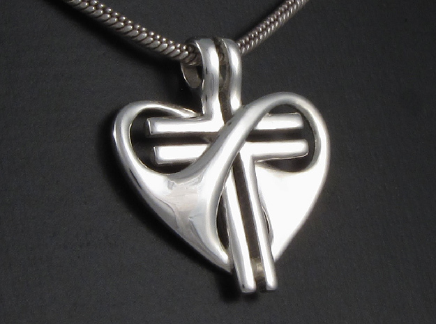 Love and Sacrifice - SMALL in Fine Detail Polished Silver