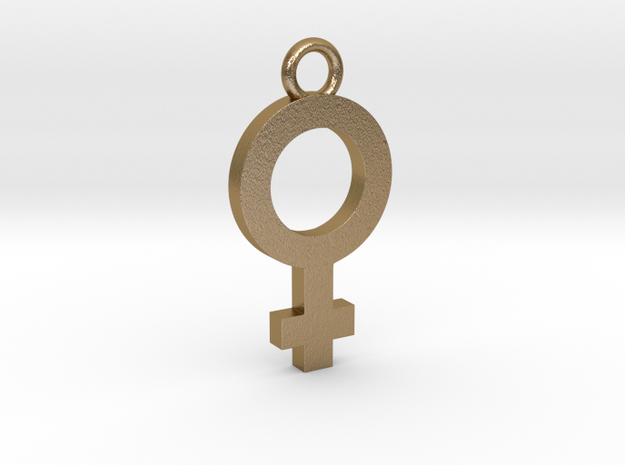 Female Pendant in Polished Gold Steel