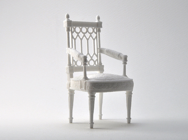 Georges Jacob Chair  1/12TH scale  (1739-1814) in White Natural Versatile Plastic