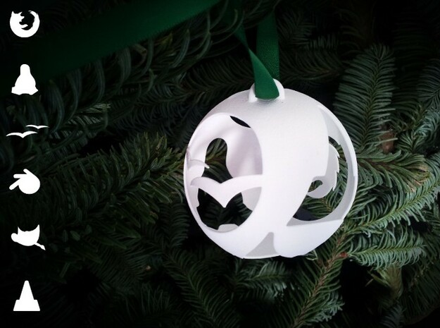 Open Source Christmas Ornament in White Natural Versatile Plastic