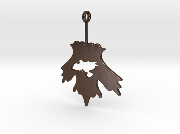 Firefly Leaf on the Wind Pendant in Polished Bronze Steel