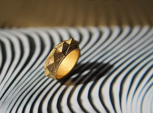 "Hearst Tower" Architecture fantasy Ring in Vermeil