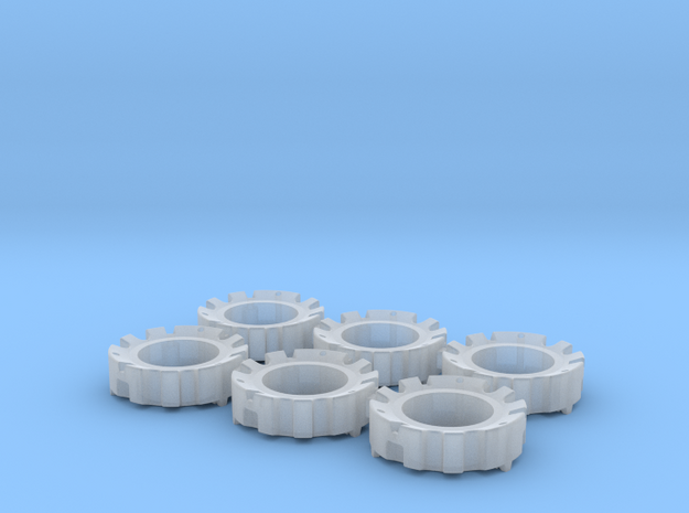 1/64 Wheel Weights Outer (6 Pieces) in Smooth Fine Detail Plastic