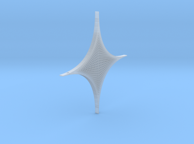 Parabolic Diamond Pendant in Smooth Fine Detail Plastic