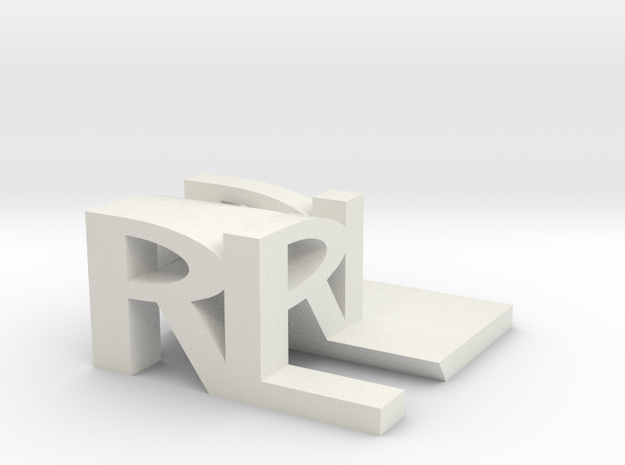 RL Monogram Cube in White Natural Versatile Plastic