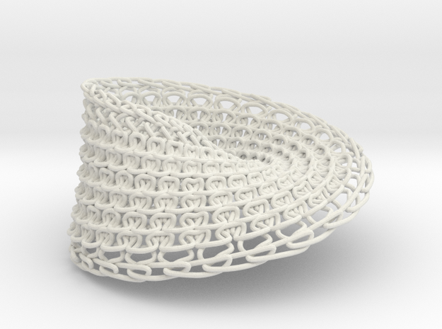Knitted Mobius in White Natural Versatile Plastic