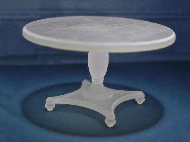 1:48 Round Colonial Dining Table in Tan Fine Detail Plastic
