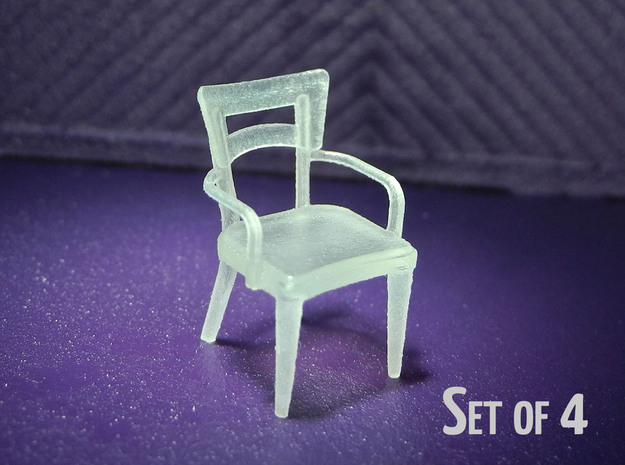 1:48 Dog Bone Chair, with Arms in Smooth Fine Detail Plastic